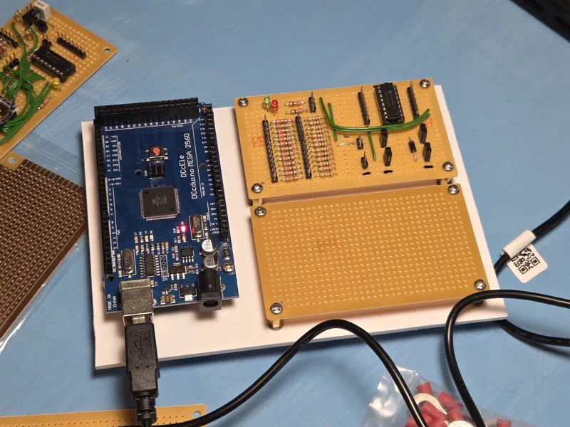 Arduino Mega and I/O boards on polystyrene