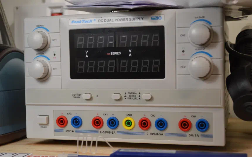 I got a bench power supply and another shelf for my electronics workbench