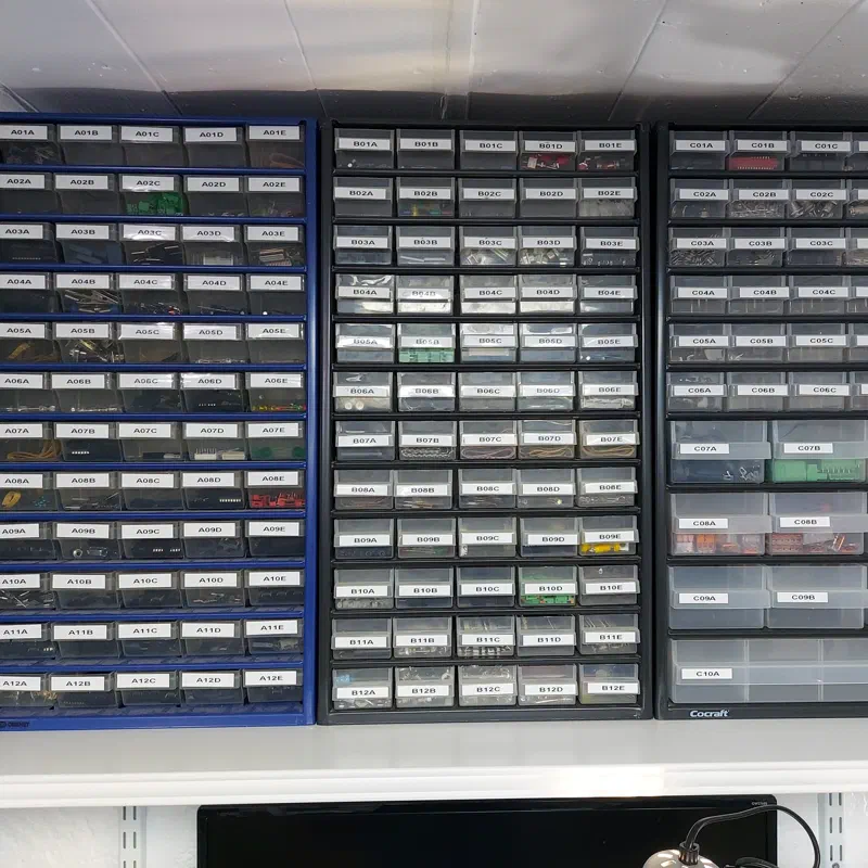 Part storage, drawer cabinets