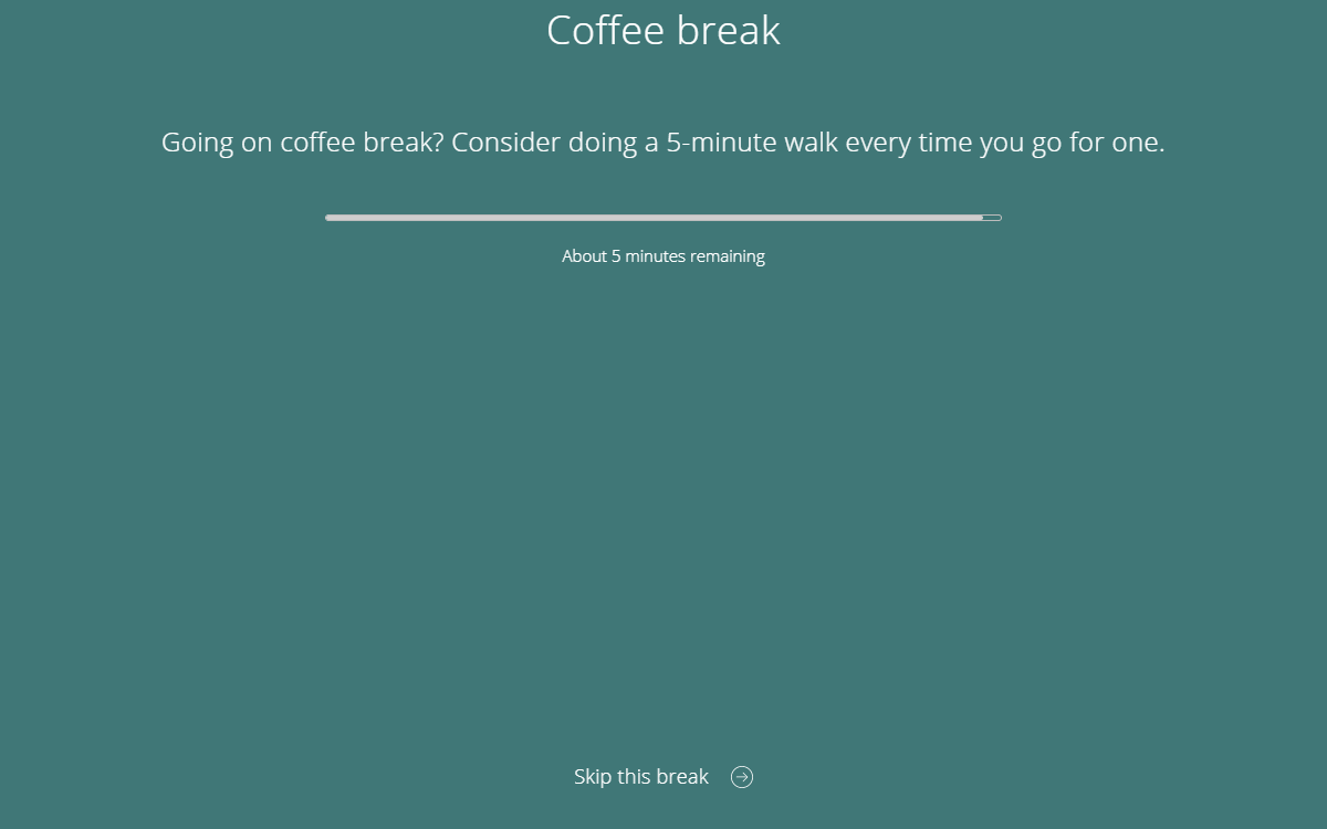 Taking breaks — even when working from home